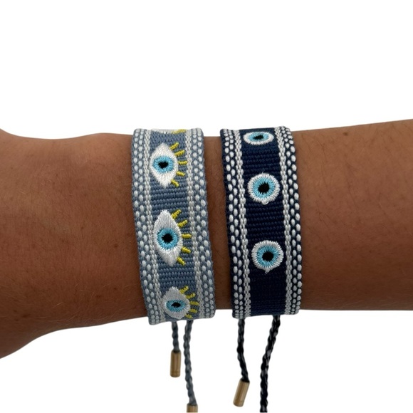 NWT 2 Evil Eye Woven Adjustable Bracelets - Picture 1 of 4
